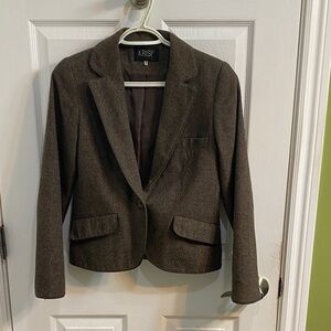 Krisp Tweed Wool Blend Brown Single Button Blazer Women’s Size Small Fall Office